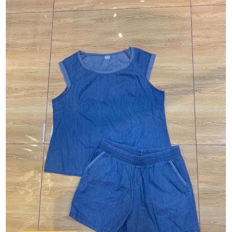 Set bộ đùi jean giấy vnxk sát nách