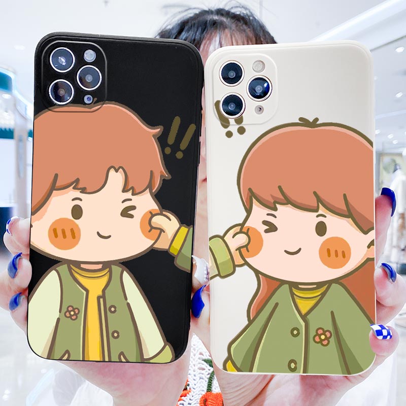 Ốp Điện Thoại Viền Thẳng In Hình Cặp Đôi 1 Cho iPhone 14 13 12 Mini 11 Pro MAX XR X XS MAX 8 7 6 Plus SE3 SE2