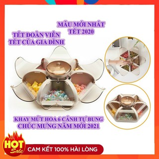 Khay Mứt Tết - Khay Đựng Bánh Kẹo 6 Cánh Hoa Tự Bung ⚡️ XẢ LỖ ⚡️ Tiện Lợi Sang Chảnh Lịch Sự Mẫu Mới Nhất Tết 2022