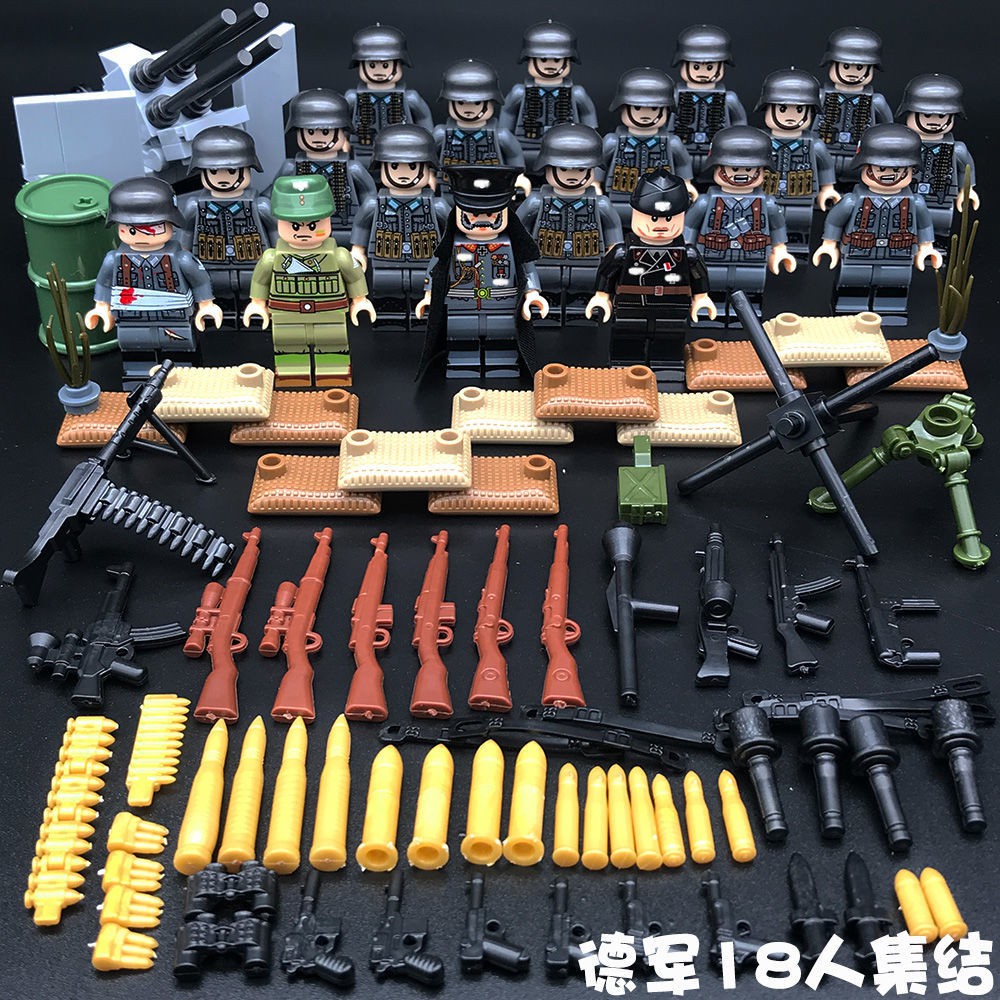 Các khối xây dựng lắp ráp mini quân đội chiến đấu minifigure đồ chơi Bộ Lắp Ghép Mô Hình Nhân Vật Lính Đức 8th Trong Game World War Ii 19