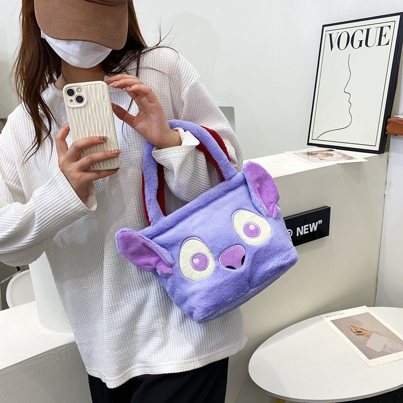 Túi Tote Đeo Vai Cỡ Lớn Kiểu Hoạt Hình Gấu Dâu Tây Nhồi Bông Dễ Thương Cho Học