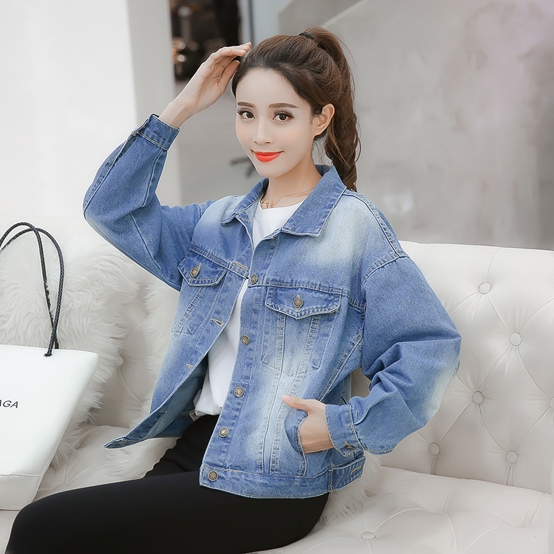 Áo Khoác Denim Dài Tay Với Thiết Kế Phối Rách Cá Tính Trẻ Trung