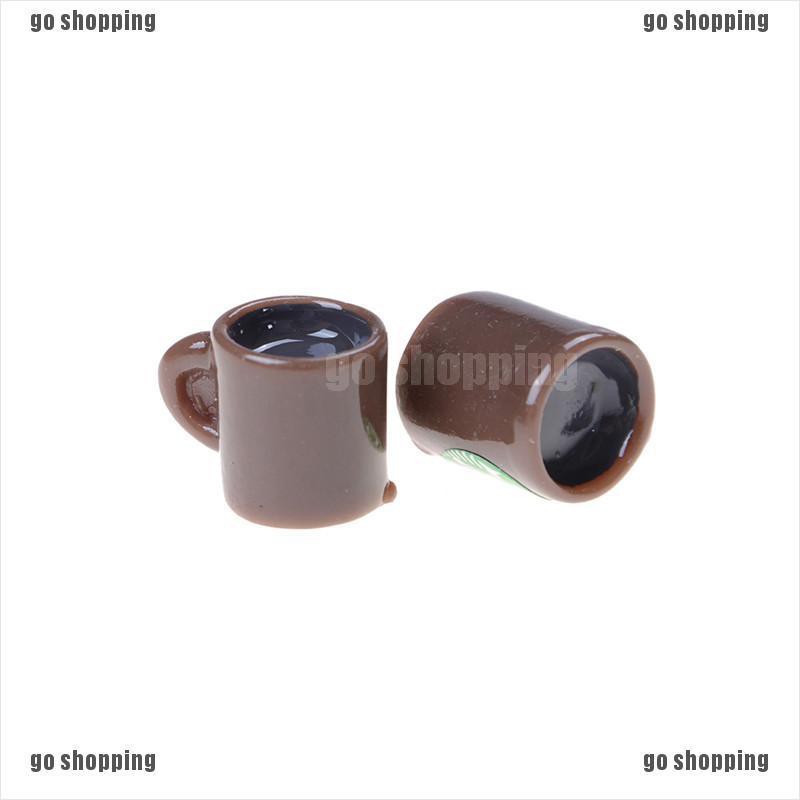 {go shopping}4Pcs Miniature Dollhouse Coffee Cup Kitchen Room Food Drink Home Decoration