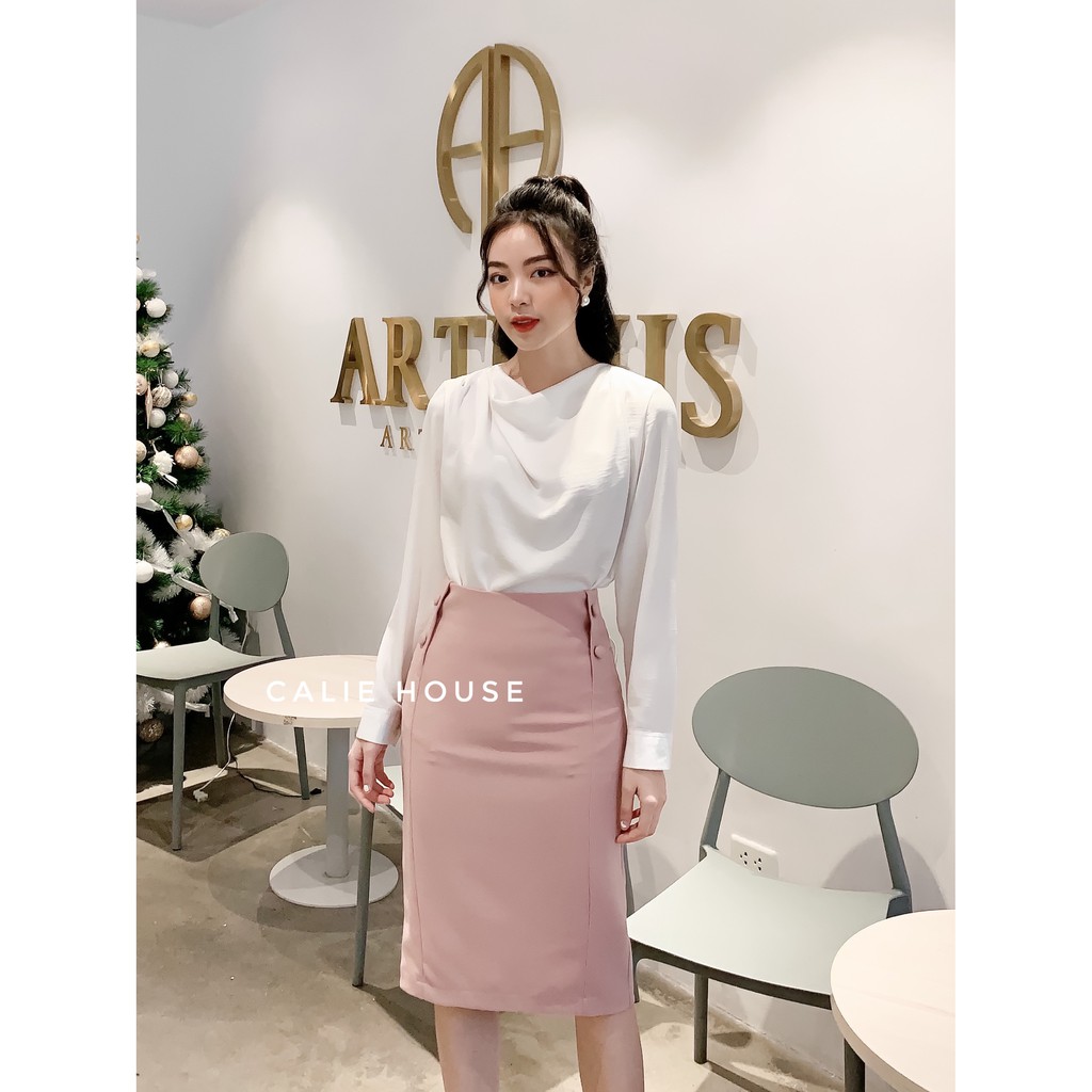Chân Váy Bút Chì Cúc Bọc 2 Bên Thương Hiệu thời Trang Công Sở CV29 | BigBuy360 - bigbuy360.vn