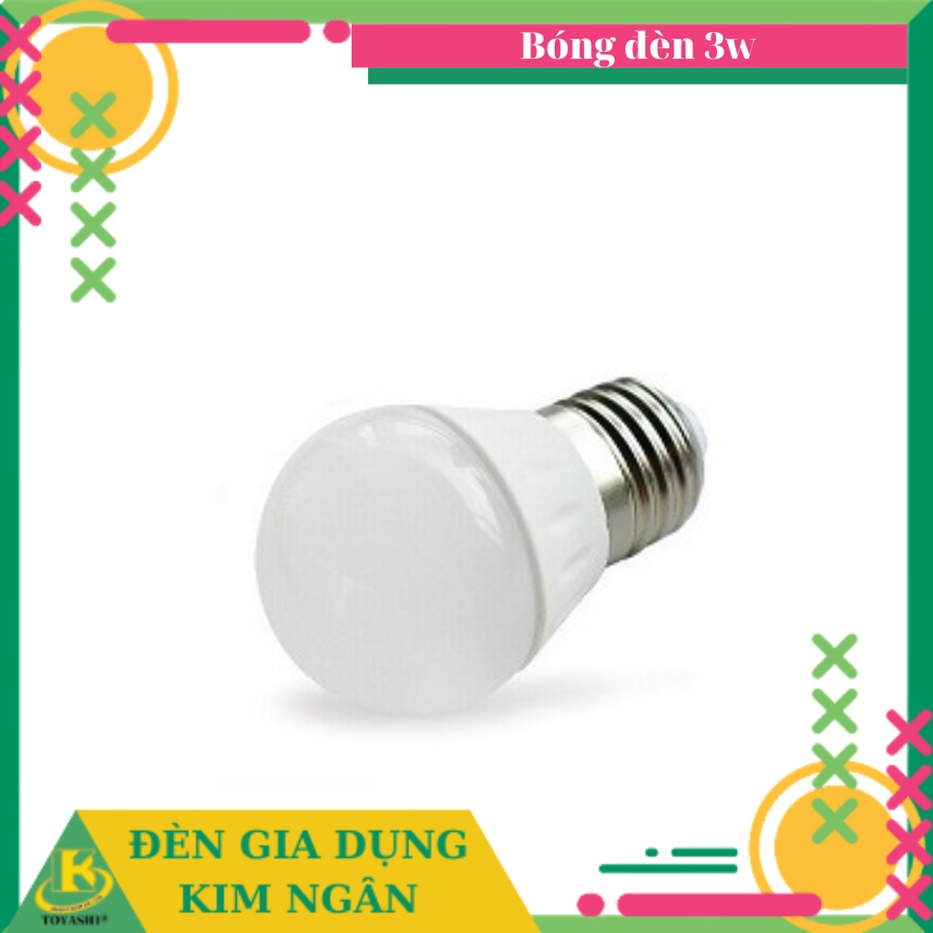 Bóng Đèn Led Bulb Tròn 3w Ánh Sáng Vàng/Trắng