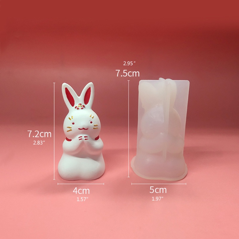 Khuôn silicone làm nến thơm hình chú thỏ dễ thương