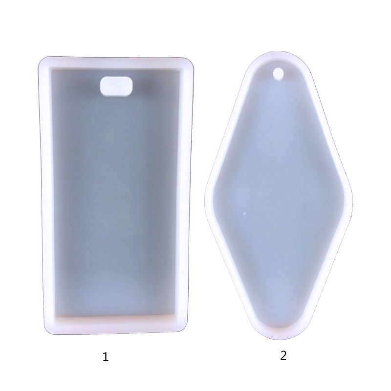 Sa Khuôn Silicon Làm Móc Khóa / Trang Sức Thủ Công Hình Chữ Nhật Có Lỗ