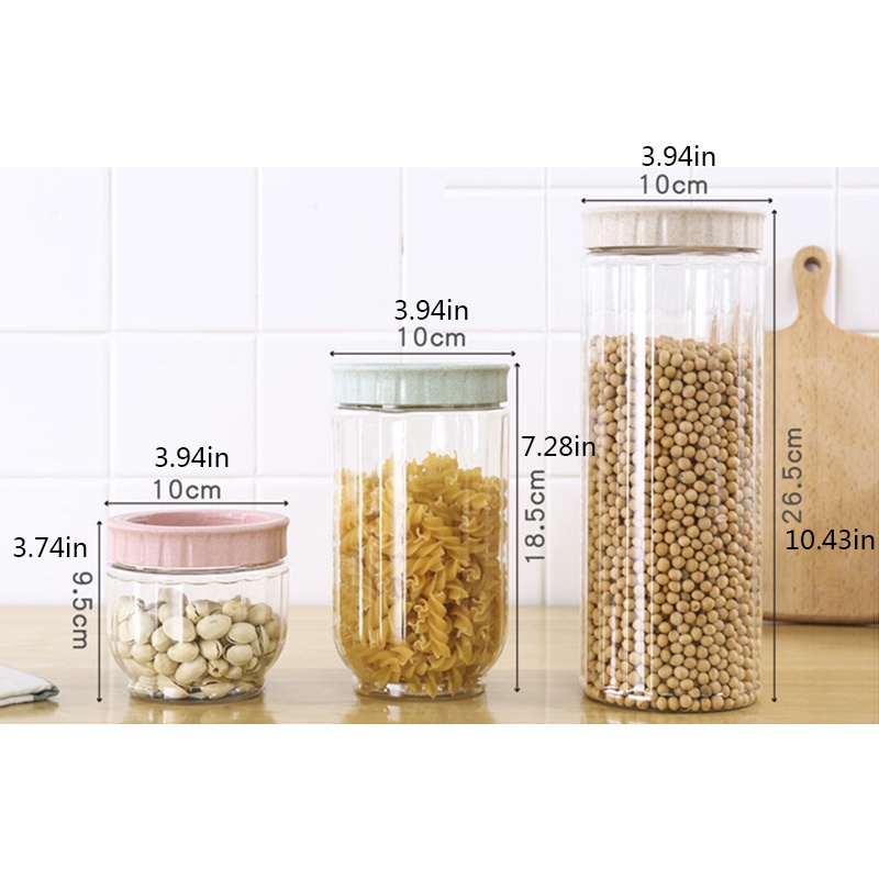 Hộp đựng bảo quản thực ăn khô/ngũ cốc bằng nhựa trong suốt tiện dụng