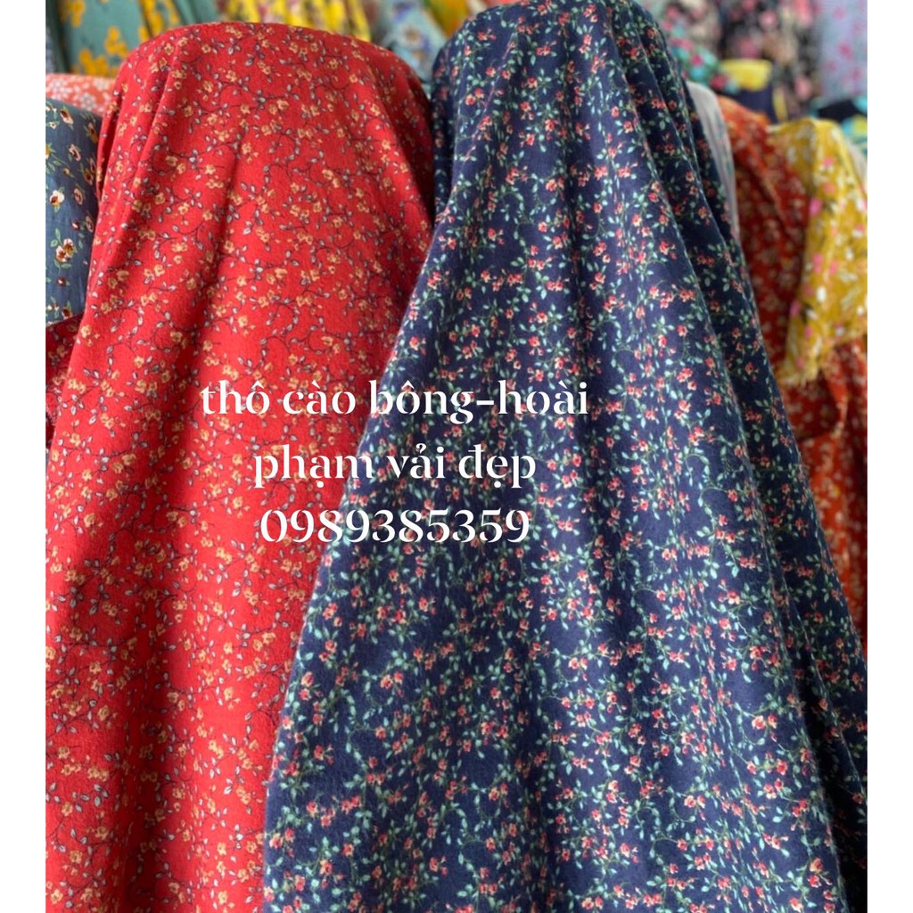 Vải thô cào bông hoa hồng leo