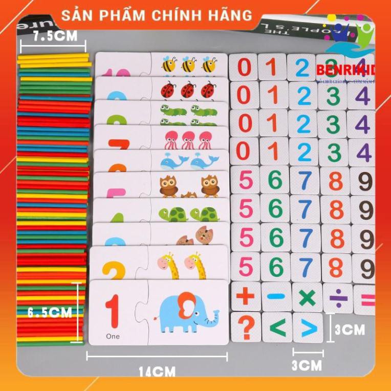 [RẺ NHẤT] Đồ Chơi Giáo Dục Mầm Non Học Đếm Tiếng Anh Và Học Toán(Hộp Thẻ Ghép Số)