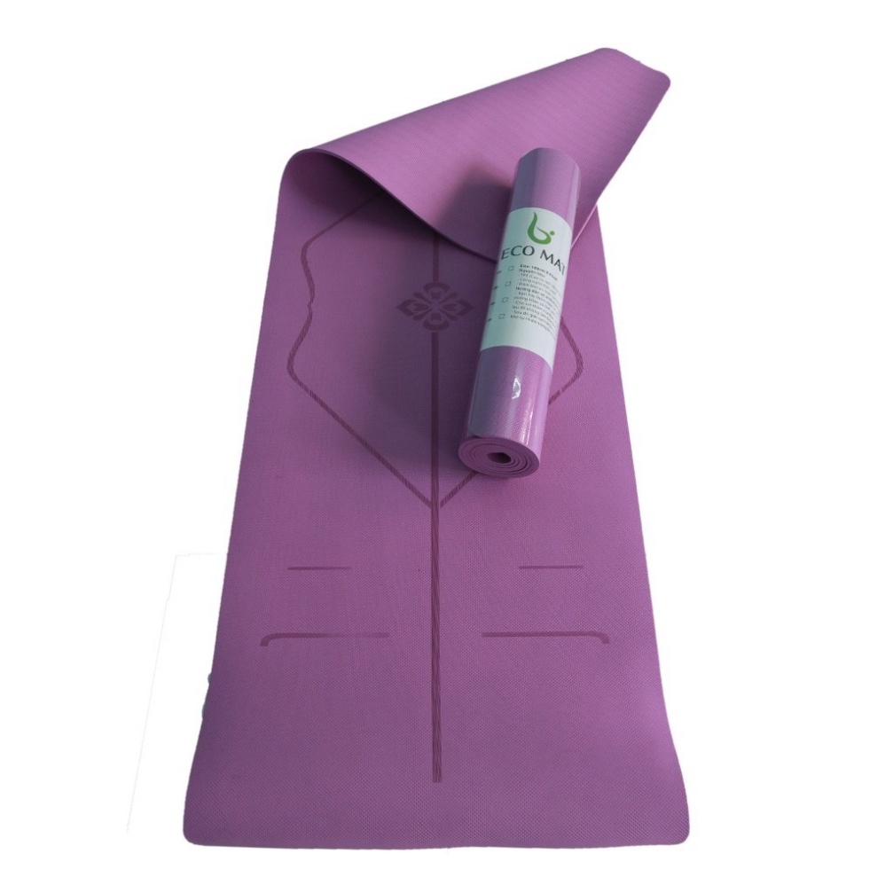 Thảm Tập Yoga S1ECO8MMDT ECO MAT [FREESHIP] Thảm Chất Liệu TPE Cao Su Định Tuyến Kèm Túi Dây và Đựng Cao Cấp Trend 2020