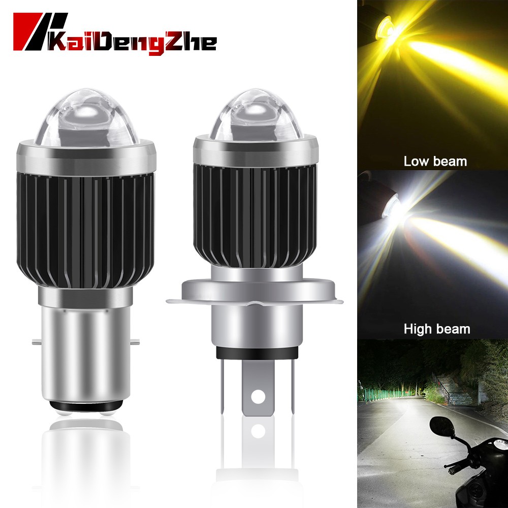 Đèn Pha Siêu Sáng H6 BA20D H4 LED Ánh Sáng Vàng/Trắng 12V Dành Cho Xe Máy