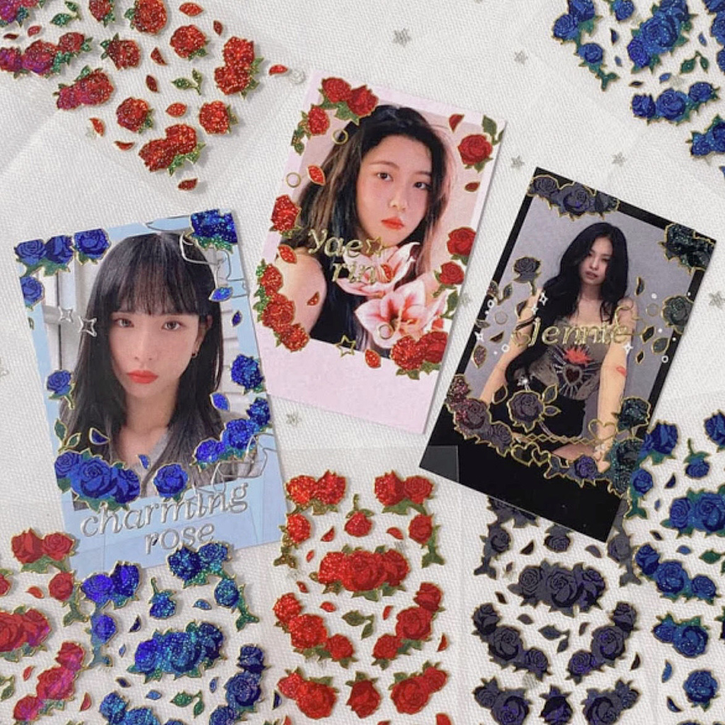 Thẻ hình dán laser hình Rose trang trí tự làm