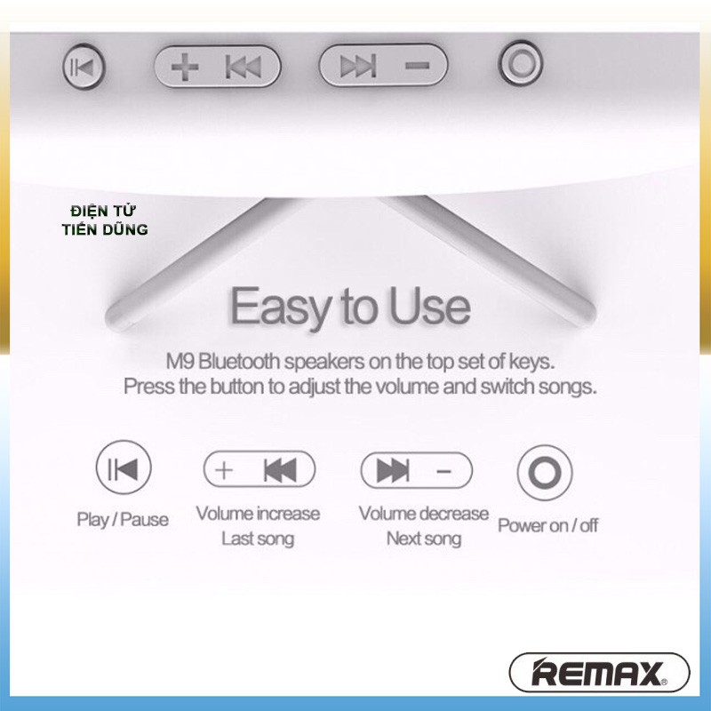 [Mã ELHACE giảm 4% đơn 300K] Loa Bluetooth Remax RB-M9 bọc vải âm chất công suất kép 3.5W