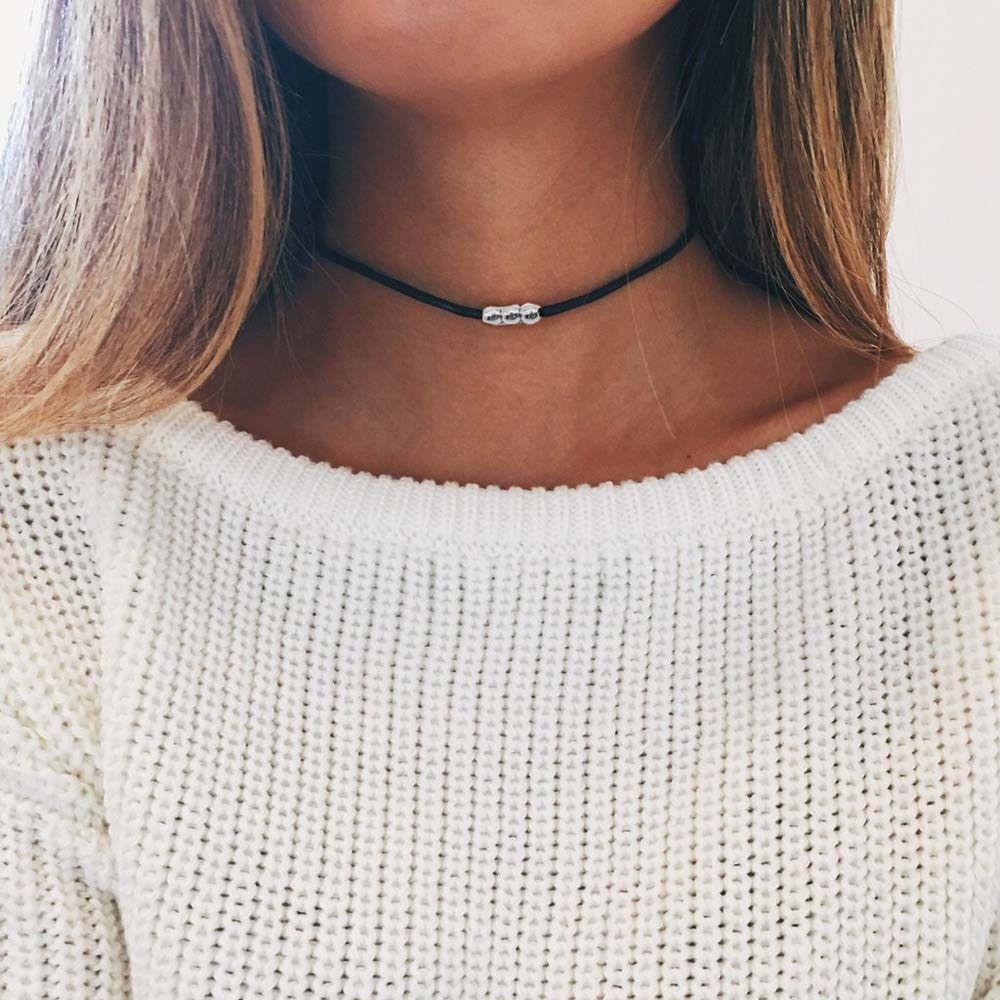 Vòng Cổ Choker Da Pu Màu Đen Phong Cách Gothic Thời Trang Cho Nữ