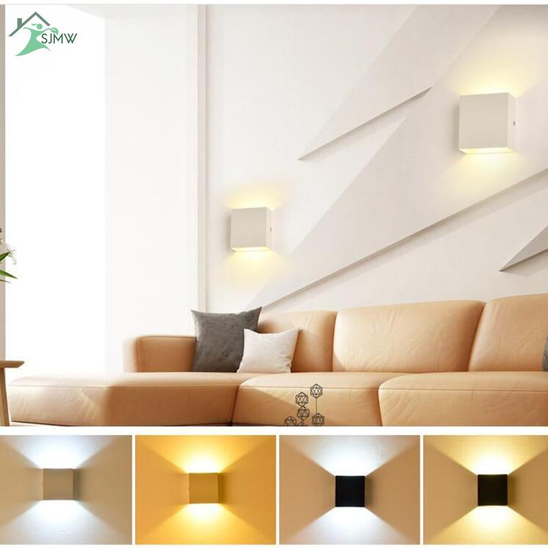 Đèn Led COB 6W Gắn Tường Bằng Nhôm Chống Nước Màu Trắng Đen Phong Cách Bắc Âu Hiện Đại