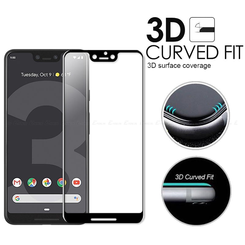 Kính cường lực viền cong 3D cho Google Pixel 3 2 XL 3XL 2XL