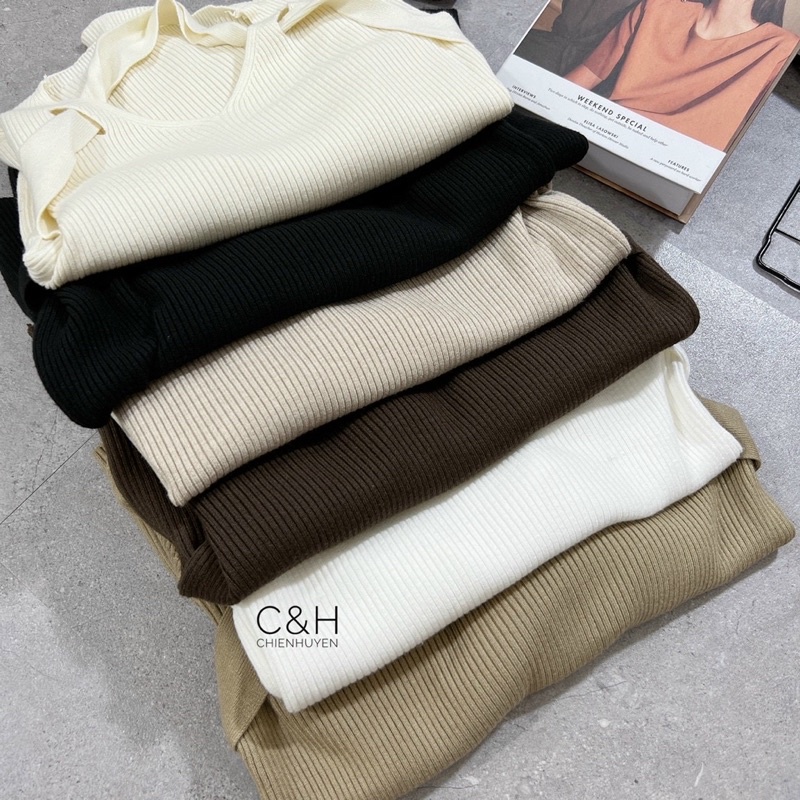 ÁO LEN TĂM MỀM MỊN CỔ CÁCH ĐIỆU QUẢNG CHÂU MS19901 | BigBuy360 - bigbuy360.vn