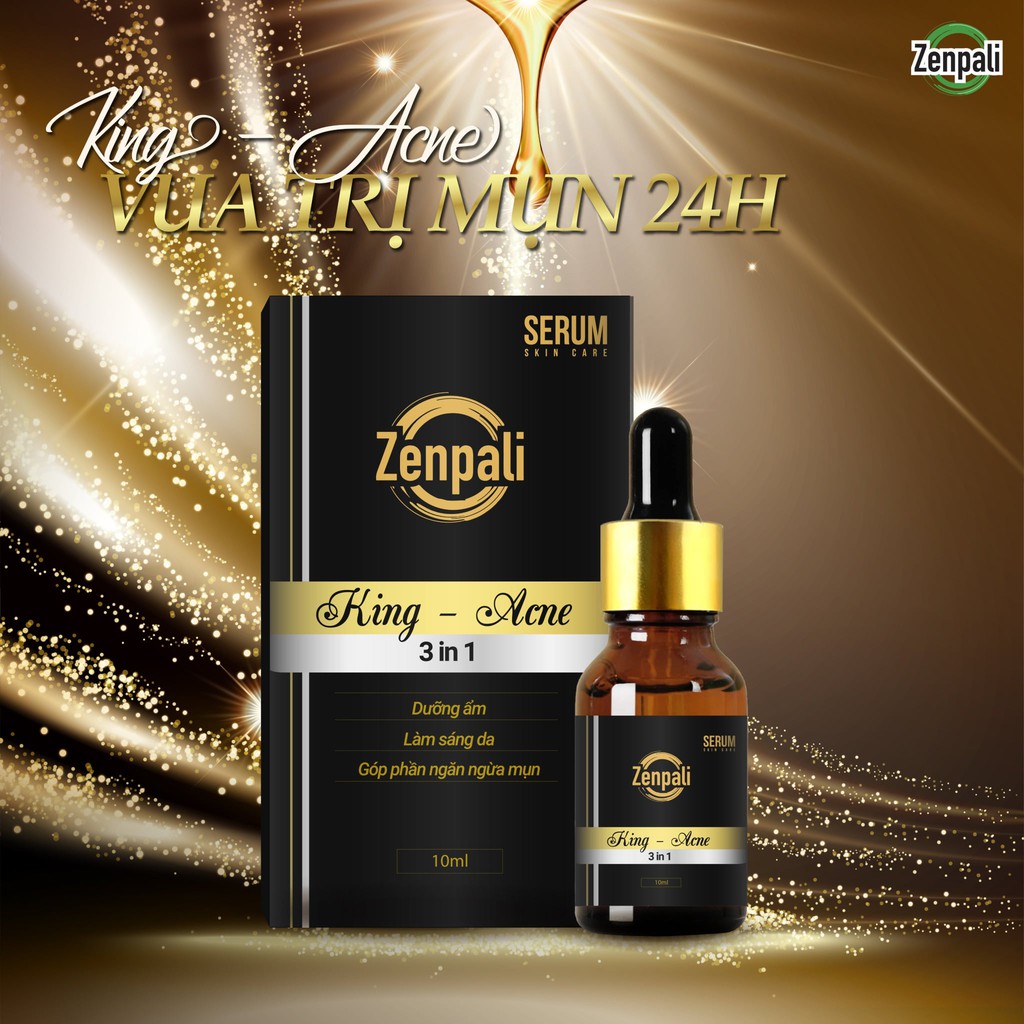 HOTSALE Serum Giảm Mụn King Acne Zenpali (10ml) - Ngừa Mụn, Trắng Da, Dưỡng Ẩm, Làm Mờ Vết Thâm Mụn