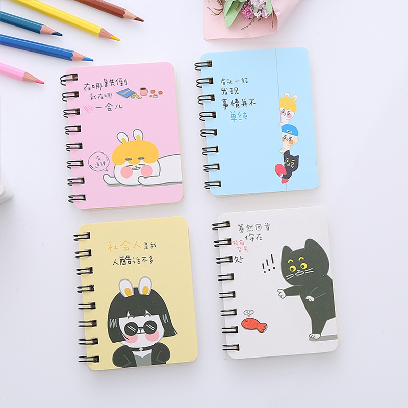 Sổ Tay Mini A7 Họa Tiết Hoạt Hình Dễ Thương Tiện Dụng