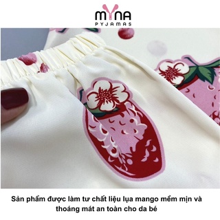 Bộ pyjama đùi bé gái cổ sen, chất lụa mango mềm mát - Myna Pyjamas