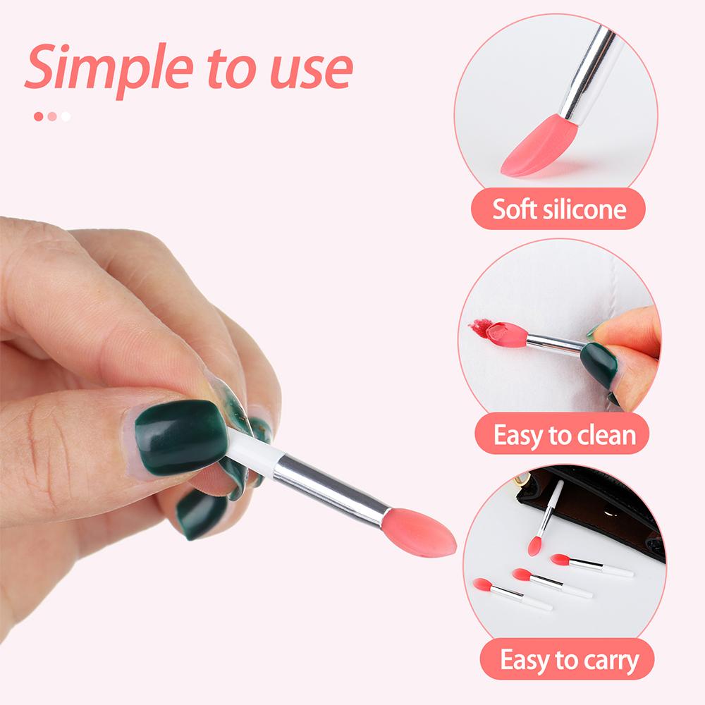 BORAG Cọ Tô Son Môi Bằng Silicone Kèm 1 Cọ Tô Son Môi Chống Bụi Tẩy Tế Bào Chết