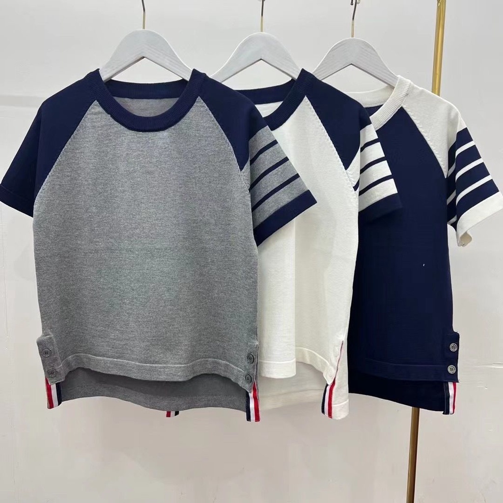 Áo Thun Thể Thao Tay Ngắn Dáng Rộng Hở Vai Phong Cách Preppy Thời Trang Mới 2022