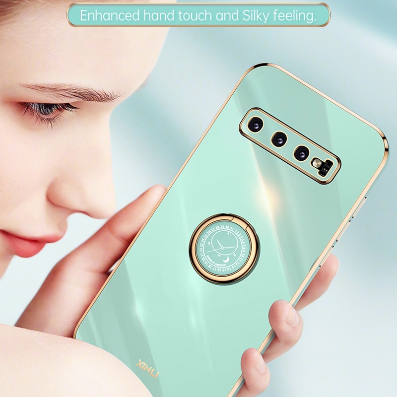 Ốp điện thoại Koosuk silicon mềm mượt mạ viền dáng vuông bảo vệ camera cho Samsung Galaxy S10 Plus