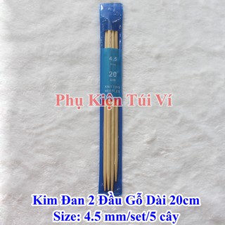 Kim đan 2 đầu gỗ dài 20cm (46k/set/5 cây/1size)