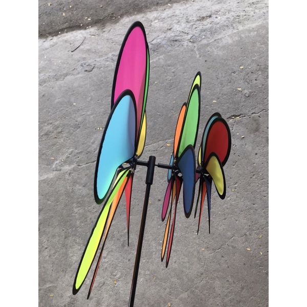 Chong chóng cầu vồng 3 tầng, tặng kèm keo 502, chong chóng nhỏ cho bé.