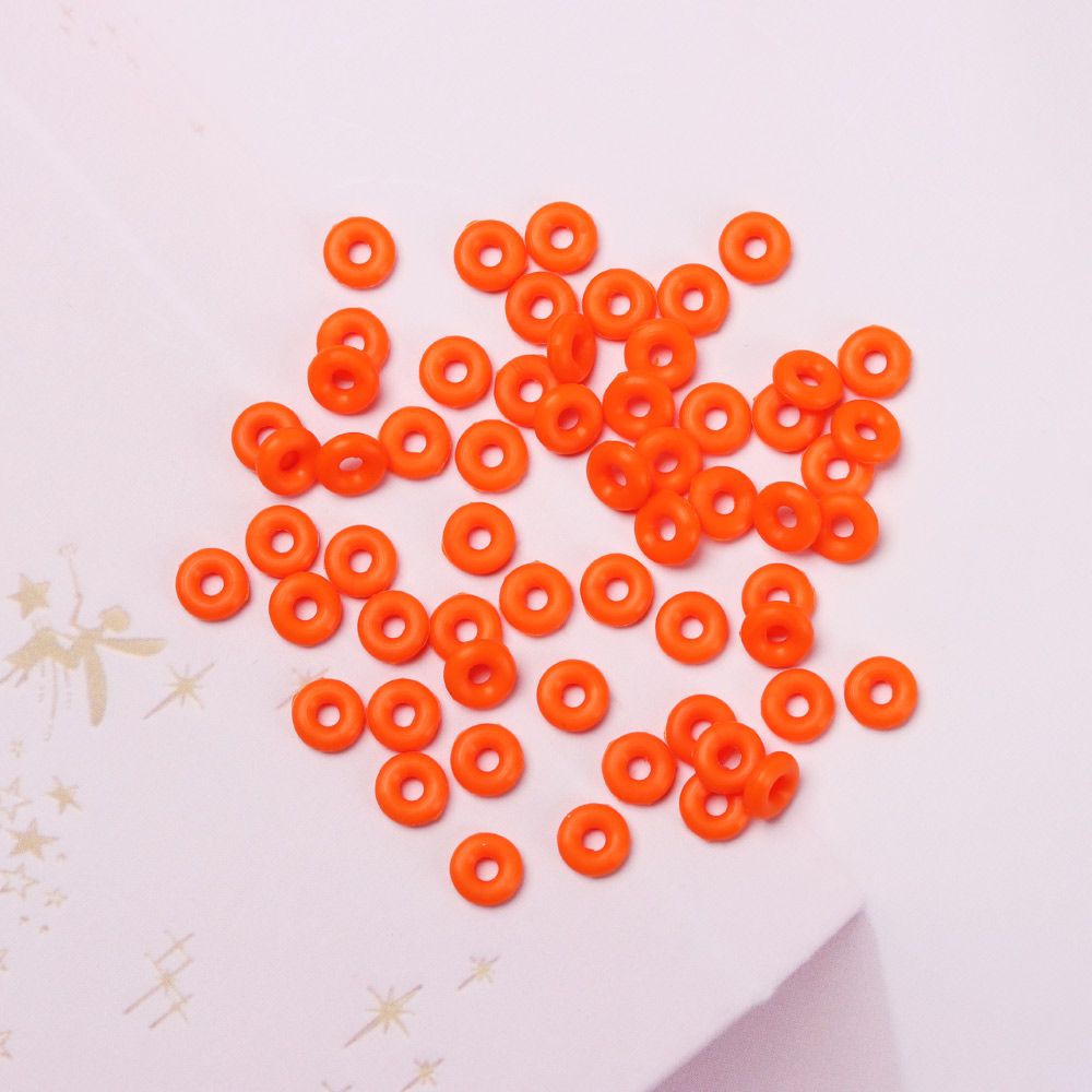 Túi 100 hạt chặn chữ O tròn dẹt 6*2*2 bằng cao su bền nhám chống trượt cố định đầu cuối cho vòng tay 12 màu tùy chọn