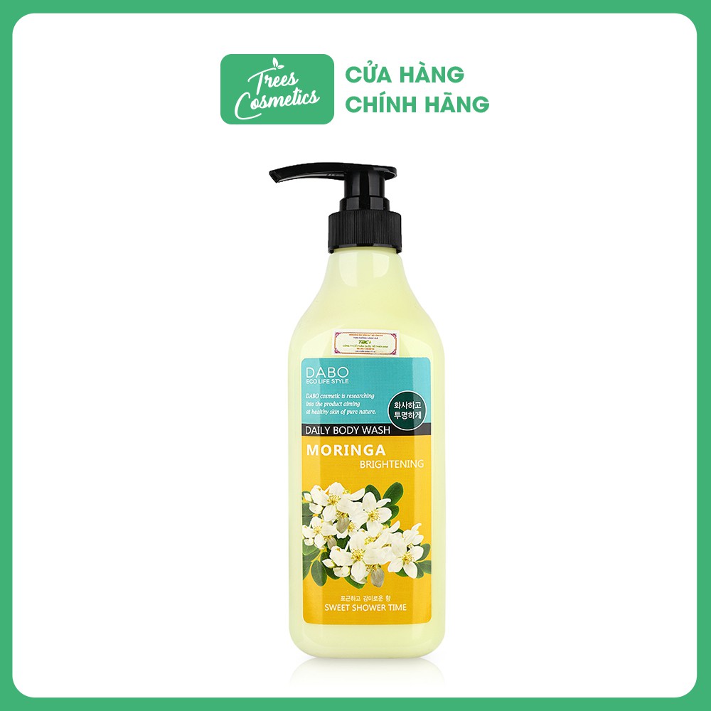 Sữa Tắm Chiết Xuất Cây Chùm Ngây Trắng Da Dabo Moringa Brightening Daily Body Wash 750ml - Hàn Quốc Chính Hãng