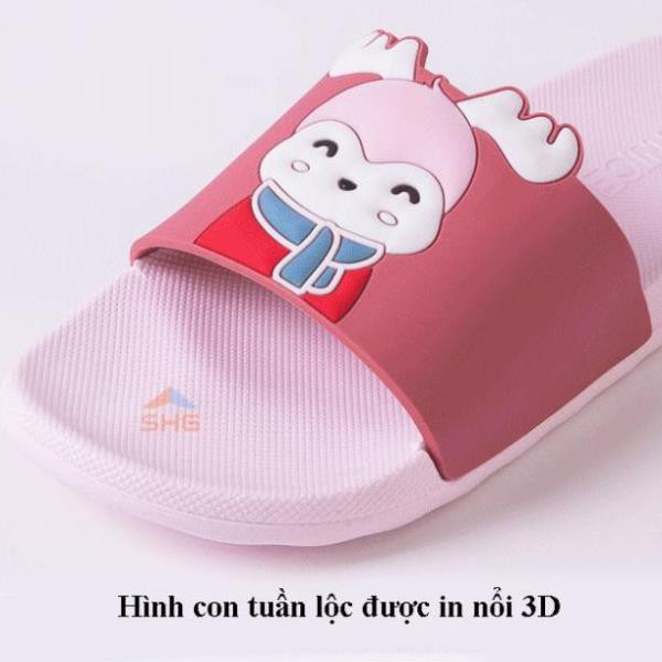 DÉP CAO SU QUAI NGANG ĐI TRONG NHÀ  UNISEX THỜI TRANG ULZZANG IN NỔI 3D TUẦN LỘC CỰC XINH