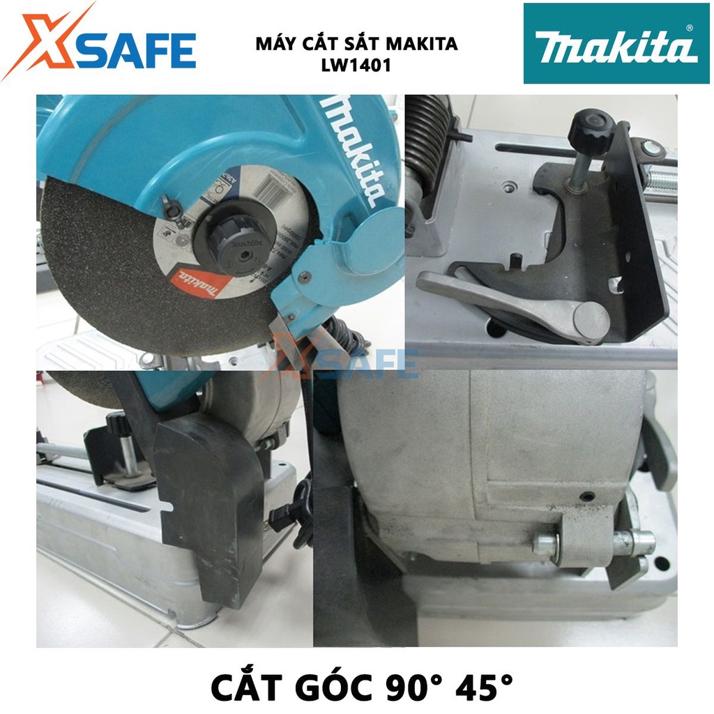 Máy cắt sắt MAKITA LW1401 Máy cắt kim loại công suất 2200W, đường kính đá cắt 355mm, tốc độ không tải 3800rpm - [XSAFE]