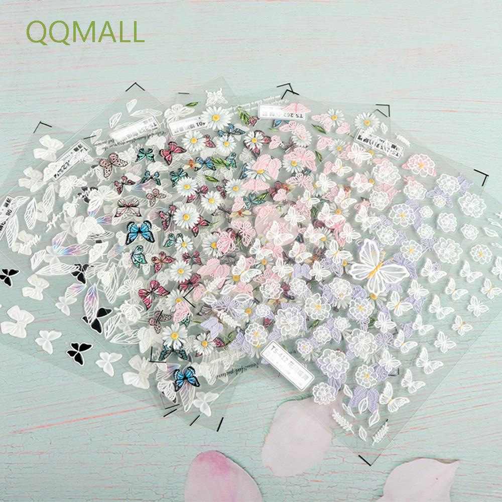 Nhãn dán họa tiết hoa cúc 5D trang trí móng đẹp mắt