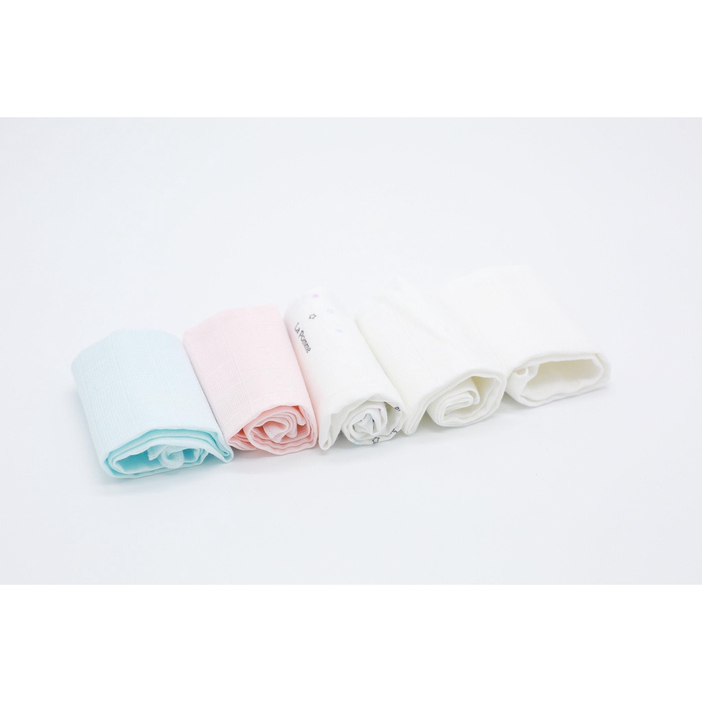 Set 5 khăn sữa sợi tre lụa la pomme 30x30 cm