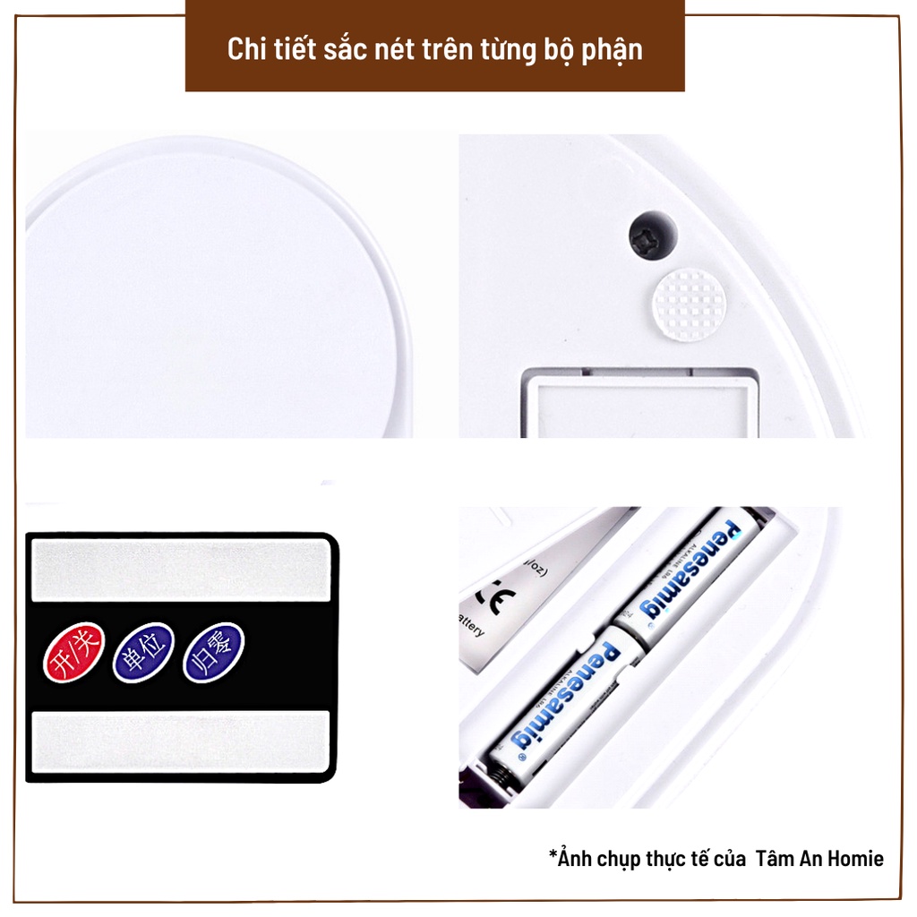 Cân Tiểu Ly Điện Tử Nhà Bếp [GIÁ TỐT]  Màn Hình LCD Mini Định Lượng 1g - 7Kg Làm Bánh Độ Chính Xác Cao Có Hộp Tặng Kèm 2