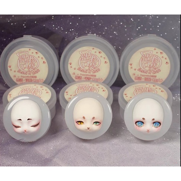 Khuôn mặt hồ ly nhiều mẫu nặn đất sét mặt doll chibi bjd nendoroid silicone trong dẻo