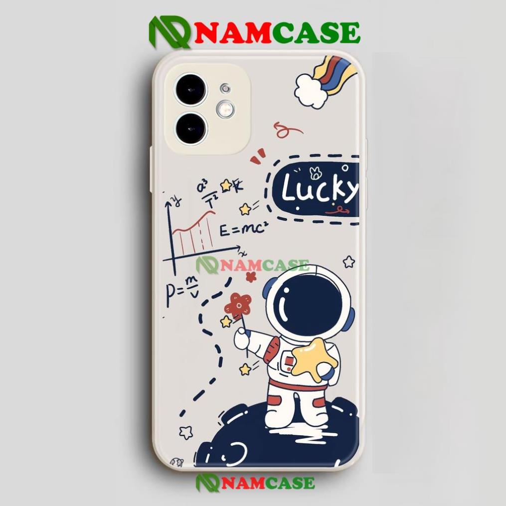 Ốp lưng iPhone Phi hành gia cute cạnh viền vuông silicon mềm dẻo cho iphone 6/6s/7/8/X/XS/11/12/13 Pro Plus Max