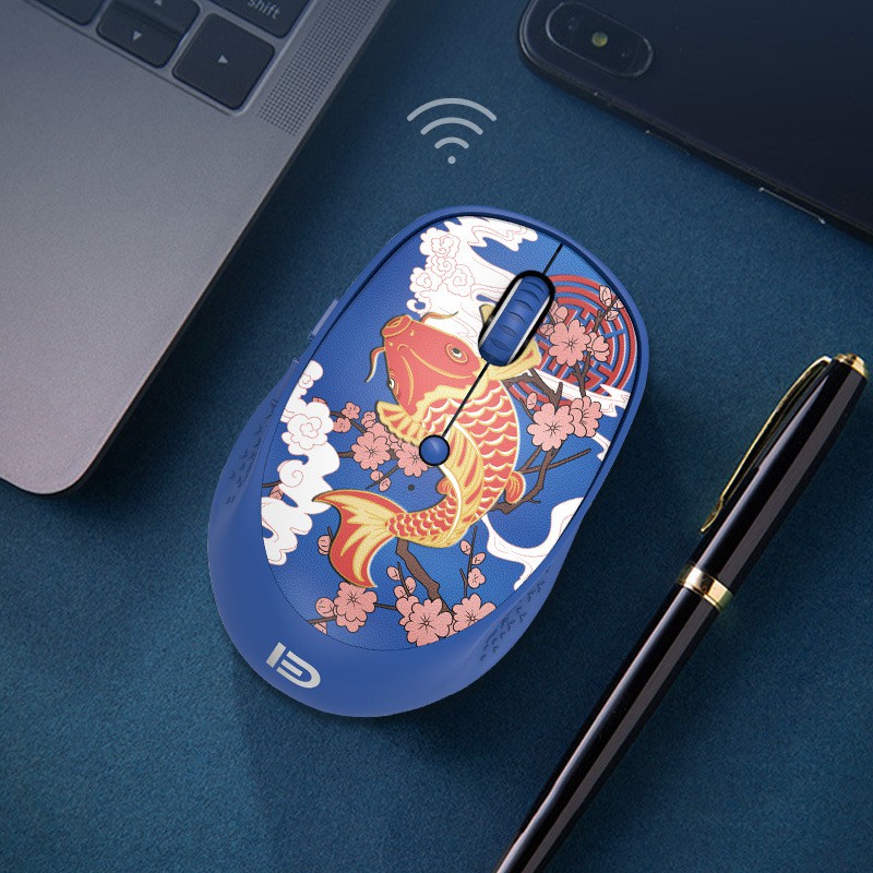 (Hàng Chính Hãng) Chuột Không Dây Forter i330h Họa Tiết Độc Đáo Slient Mouse