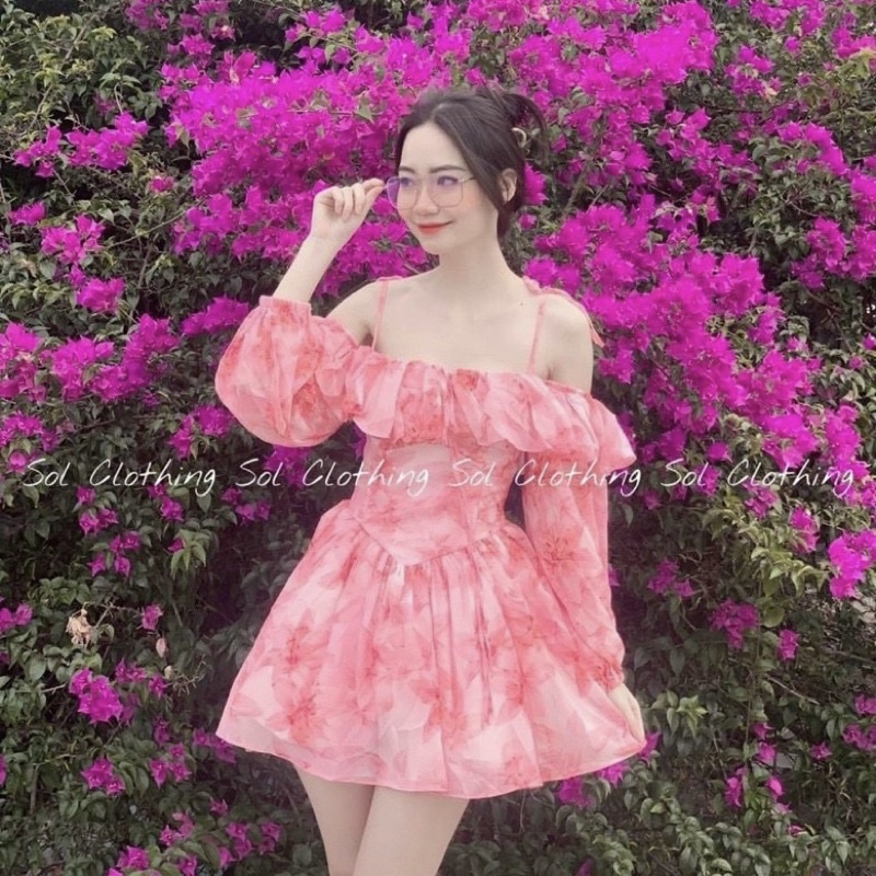 🦋Đầm Hoa Nhí Trễ Vai🦋