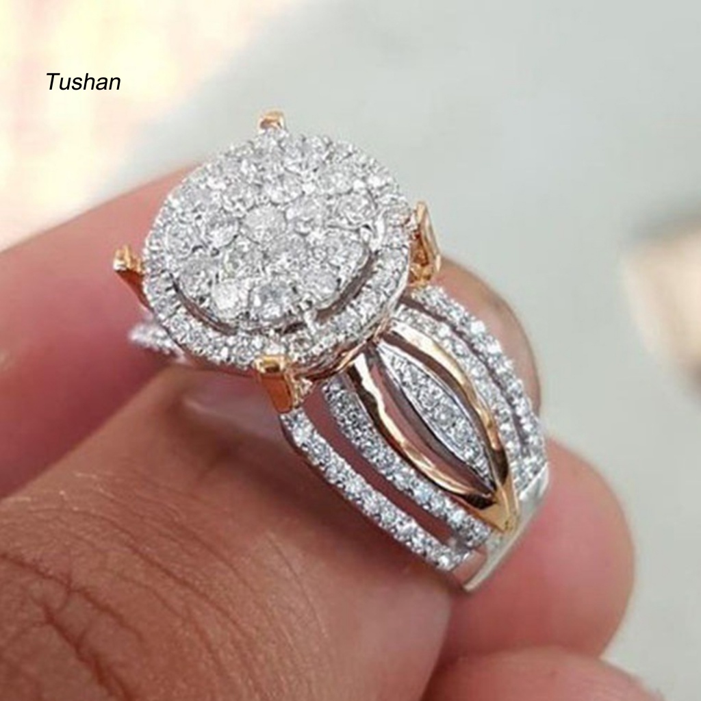 Nhẫn Đính Hôn Đính Đá Zircon Dành Cho Nữ