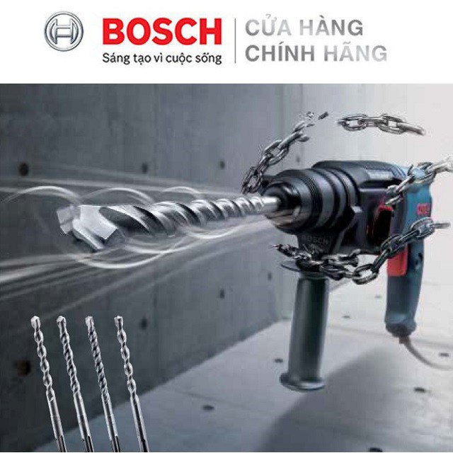 [CHÍNH HÃNG] Bộ 3 Mũi Khoan Bê Tông Bosch SDS+ Plus 1(6/8/10*160mm) (Mới), Giá Đại Lý Cấp 1, Bảo Hành Tại TTBH Toàn Quốc