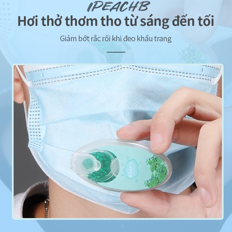 Hạt Thơm Khử Mùi Khẩu Trang 100 Viên/Hộp , Tạo Hương Thơm Mát Lạnh Dẽ thở Và Tỉnh Táo Đầu Óc