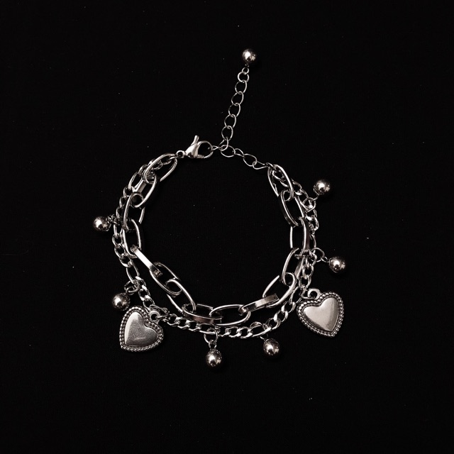 Vòng tay 2 layer, có 3 loại charm hình cây, trái tim, thánh giá. | BigBuy360 - bigbuy360.vn