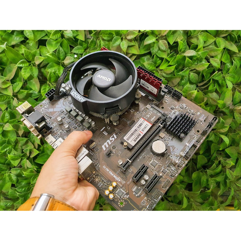 Combo MSI A320M PRO-M2 V2 + AMD 2200G + Ram 8GB + SSD NVMe 128GB