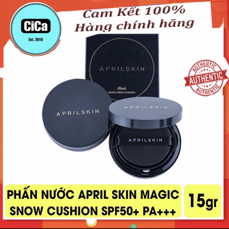 [Chính Hãng] Phấn nước April Skin Black Magic Snow Cushion 15g Hàn Quốc