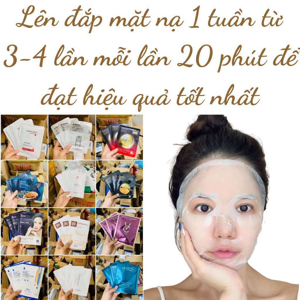 Combo 50 mặt nạ dưỡng da cao cấp nội địa trung mask cấp ẩm se khít lỗ chân lông sáng da giảm mụn