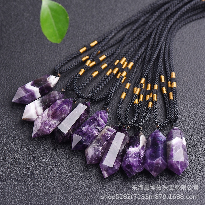 Mặt Dây Chuyền Đá Thạch Anh Tím Tự Nhiên Dành Cho Nam