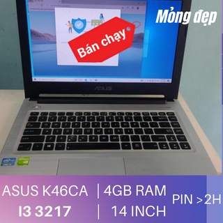Laptop Asus chính hãng, máy tính laptop Asus giá rẻ, laptop Asus K46CA 14inch core i3 - mỏng đẹp